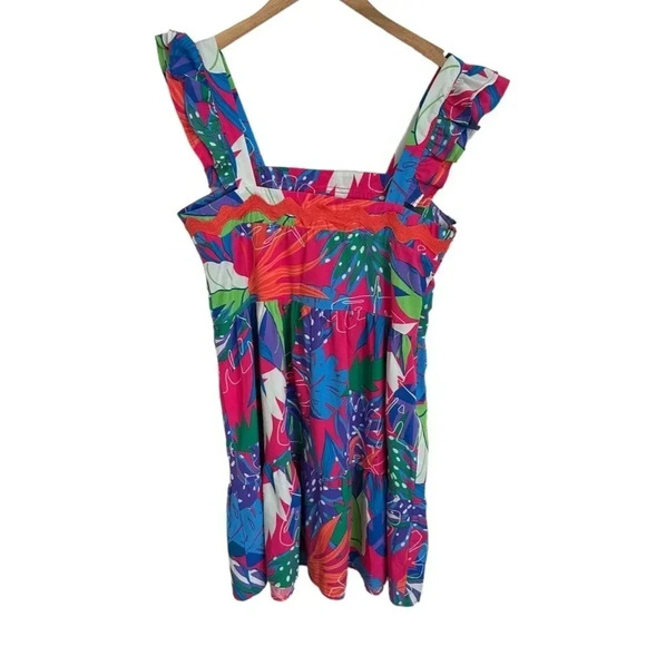 Umgee Colorful Floral Midi Dress Size Large - Picture 3 of 8